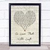 Renee Olstead A Love That Will Last Script Heart Song Lyric Wall Art Print