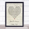 Lionel Richie Don't Wanna Lose You Script Heart Song Lyric Wall Art Print