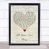 Snow Patrol Set Down Your Glass Script Heart Song Lyric Wall Art Print
