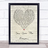 Callum Scott & Leona Lewis You Are The Reason Script Heart Song Lyric Wall Art Print