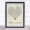 HIM Killing Loneliness Script Heart Song Lyric Wall Art Print