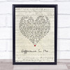 Westlife Difference In Me Script Heart Song Lyric Wall Art Print