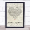 Casting Crowns Broken Together Script Heart Song Lyric Wall Art Print