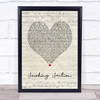 Jelly Roll Smoking Section Script Heart Song Lyric Wall Art Print