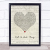 Justin Timberlake Not A Bad Thing Script Heart Song Lyric Wall Art Print