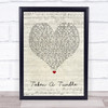 Stereophonics Taken A Tumble Script Heart Song Lyric Wall Art Print