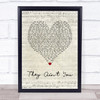 Tyla Yaweh They Ain't You Script Heart Song Lyric Wall Art Print