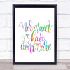 Mermaid Hair Don't Care Rainbow Quote Print Mermaid Hair Don't Care Rainbow Quote Print