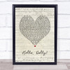 Barbra Streisand Hello, Dolly! Script Heart Song Lyric Wall Art Print