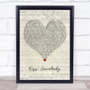 Morgan Evans Kiss Somebody Script Heart Song Lyric Wall Art Print