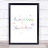 Mermaid Kisses Rainbow Quote Print
