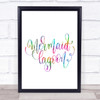 Mermaid Lagoon Rainbow Quote Print