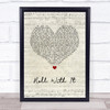 Oasis Roll With It Script Heart Song Lyric Wall Art Print