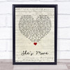 Andy Griggs She's More Script Heart Song Lyric Wall Art Print Andy Griggs She's More Script Heart Song Lyric Wall Art Print