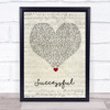 Ariana Grande Successful Script Heart Song Lyric Wall Art Print