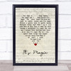 Doris Day It's Magic Script Heart Song Lyric Wall Art Print