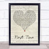 M-22 First Time Script Heart Song Lyric Wall Art Print