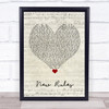 Dua Lipa New Rules Script Heart Song Lyric Wall Art Print