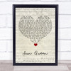 Gerry Cinnamon Sun Queen Script Heart Song Lyric Wall Art Print