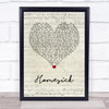 Kane Brown Homesick Script Heart Song Lyric Wall Art Print