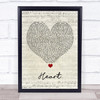 Bugzy Malone Heart Script Heart Song Lyric Wall Art Print