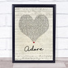 Prince Adore Script Heart Song Lyric Wall Art Print