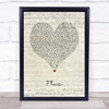 Ellie Goulding Flux Script Heart Song Lyric Wall Art Print