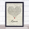 Will Young Home Script Heart Song Lyric Wall Art Print