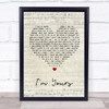 Jack Savoretti I'm Yours Script Heart Song Lyric Quote Print