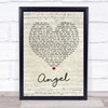 Sarah McLachlan Angel Script Heart Song Lyric Quote Print