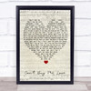 Can't Buy Me Love The Beatles Script Heart Quote Song Lyric Print