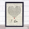 Colbie Caillat I Do Script Heart Song Lyric Quote Print