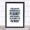 Silence Inspirational Quote Print Blue Watercolour Poster Silence Inspirational Quote Print Blue Watercolour Poster