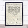 Wet Wet Wet Love Is All Around Script Heart Song Lyric Quote Print