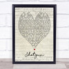 Shotgun George Ezra Script Heart Song Lyric Quote Print