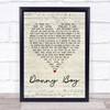 Celtic Woman Danny Boy Script Heart Song Lyric Quote Print