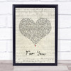 Liam Payne & Rita Ora For You Script Heart Song Lyric Quote Print