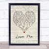 Elvis Presley Love Me Script Heart Quote Song Lyric Print