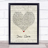 Jimmy Wayne You Are Script Heart Quote Song Lyric Print