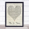 The A Team Ed Sheeran Script Heart Quote Song Lyric Print