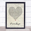 George Ezra Paradise Script Heart Song Lyric Quote Print