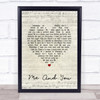 Kenny Chesney Me And You Script Heart Song Lyric Quote Print