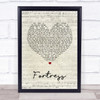 Queens of the Stone Age Fortress Script Heart Song Lyric Quote Print