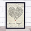 Take That Never Forget Script Heart Song Lyric Quote Print