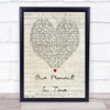 Whitney Houston One Moment In Time Script Heart Song Lyric Quote Print