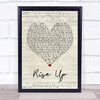 Andra Day Rise Up Script Heart Song Lyric Print
