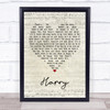 Catherine Howe Harry Script Heart Song Lyric Print