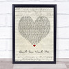 The Human League Don't You Want Me Script Heart Song Lyric Print