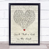 Dean Martin Ain't That a Kick in the Head Script Heart Song Lyric Print