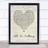 Theory Of A Deadman All Or Nothing Script Heart Song Lyric Print